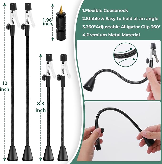 Super Magnetic Helping Hands Soldering Station, Third Hand Soldering Tool with Alligator Clips, 4 Flexible Gooseneck Arms & 4 PCB Circuit Board Holders for Electronic Repair Soldering Craft Hobby