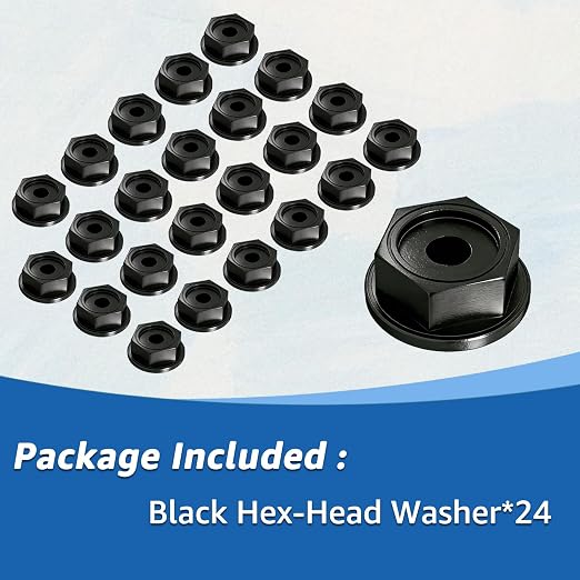 STN22-R24 Outdoor Accents Black Hex-Head Washer, Hex-Head Washer Black Rust Resistant Coated for Outdoor Pergolas, Decks, Fence Gates Compatible Structural Wood Screws