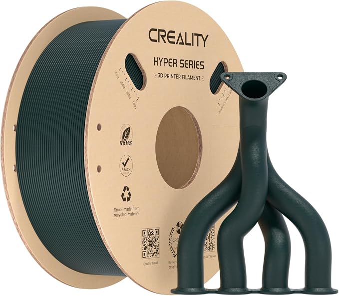 Creality Carbon Fiber PLA Filament 1.75mm 1KG, Hyper PLA-CF for High-Speed Printing 50–300mm/s, Dimensional Accuracy +/- 0.03mm Accuracy,Fits for Most FDM 3D Printers(Dark Green)
