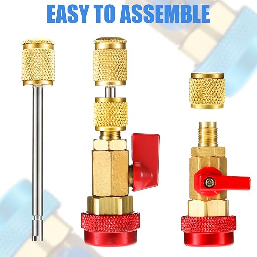 Frienda R134A R1234YF Valve Core Tool 35 Pcs Air Condition Valve Core Refrigeration Schrader 3 Pcs Remover Tool with 20 O-ring Rubber Seal for Car (A/c R12 R134a)