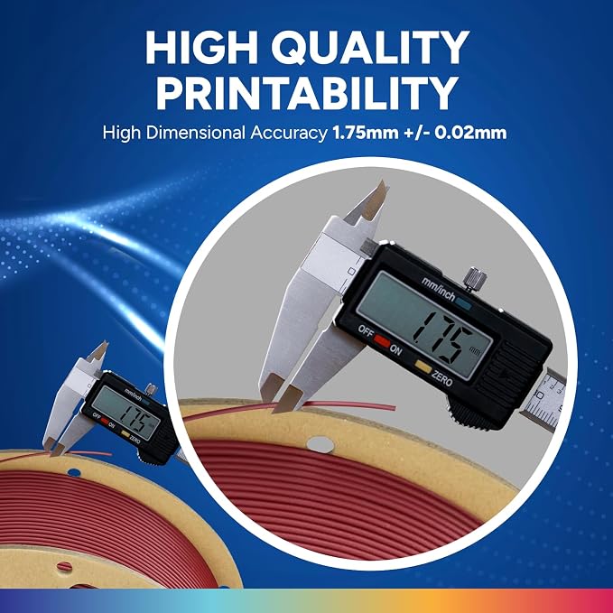 OVERTURE PLA Plus (PLA+) Filament 1.75mm, Stronger & More Durable, Professional Toughness 3D Printer Filament 1kg (2.2lbs), High Precision +/- 0.02mm, Tangle-Free(Wine)