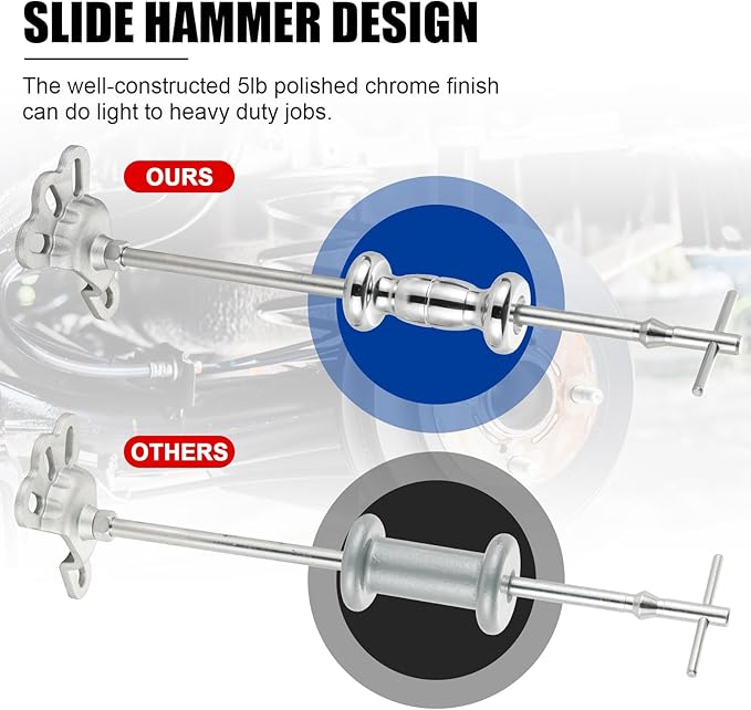 NYXOVA 19PCS Slide Hammer Puller Set, 9-Way Axle Bearing Puller Remover Kit, Rear Wheel Axle Bearing Remover & Dent Hub Gear Puller Tool