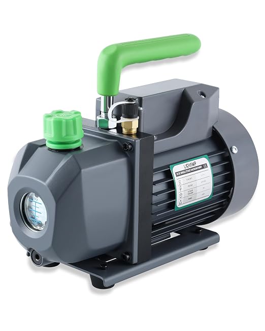 Lichamp HVAC Gauges with Hoses, AC Manifold Gauge Set R134A R410A R404A R22 Refrigerant Gauges and 1/4 HP 3.5 CFM Vacuum Pump, HVAC Single Stage Vacuum Pump for R134a R410a R22 R12