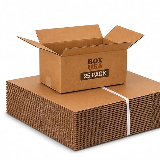 BOX USA Moving Boxes 15"L x 10"W x 6"H (25-Pack) Small - Corrugated Cardboard Box for Shipping, Mailing, Packing, Packaging and Storage