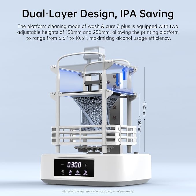 ANYCUBIC Wash and Cure 3 Plus Station, Size-Upgrade Wash Cure Machine with Gooseneck Lights, Dual-Layer Design and IPA Saving, for Anycubic Photon Mono M5 Saturn LCD/SLA/DLP 3D Printer