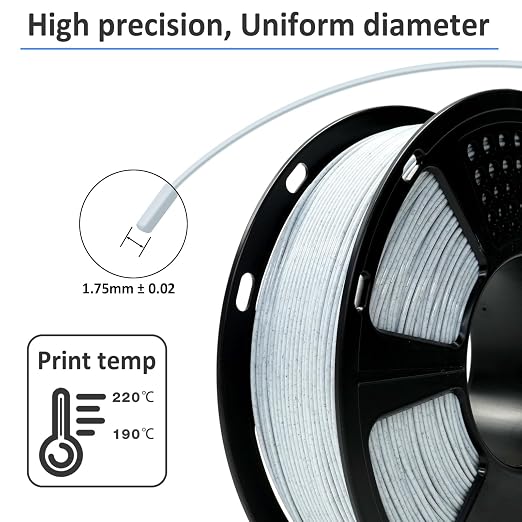 GIANTARM 3D Printer Filament, Marble Pla Filament, 1Kg(2.2lbs) Spool, 1.75mm Dimension Accuracy +/- 0.03mm, 3D Printing Filament