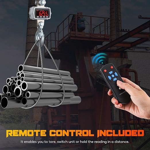 CGOLDENWALL Digital Crane Scale 11000lb Industrial Hanging Scale Handheld Hoist Scale kg lb Switchable 5000kg Wild Game Scale for Farms, Hunting and Livestock, Grey