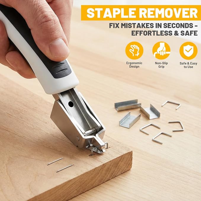 BATAVIA Electric Staple Gun, 2 in 1 Cordless T50 Stapler & Brad Nailer Kit with Remover and 2000PCS Staples Nails, 2000mAh Battery Powered, 4V Electric Stapler for Upholstery, Wood, DIY Home Projects