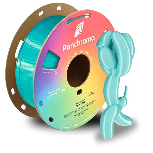 Polymaker Panchroma Silk PLA Filament 1.75mm for 3D Printing, 1kg, Teal | Neatly Wound, High-Gloss Finish PLA, Easy Print & Smooth Feeding, Compatible with Bambu Lab & Most 3D Printers