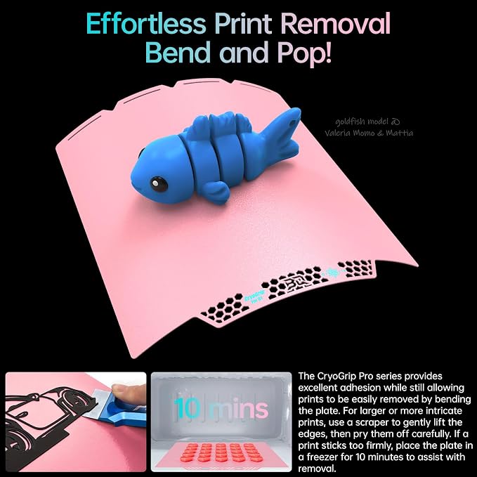 BIQU CryoGrip Pro Glacier Pink Compatible with Snapmaker U1 3D Printer 276x304.5mm Panda Build Plate Double Sided Upgrade Plate Removable Surface Platform