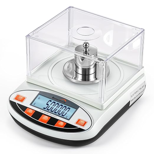 Bonvoisin Analytical Balance 200 gram x 0.001g High Precision Lab Scale Accurate Scientific Laboratory Electronic Scale 1 Milligram Digital Jewelry Weighing Scale with Windshield (200g, 0.001g)