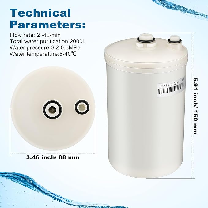 Qualirey 2 Pack Premium Filter Replacement Compatible with HG-N Type Water Ionizer, NSF 372 Certified, Compatible with Enagic Kangen LeveLuk SD501, JrIV, KANGEN 8(Not Original Type Before 2010)