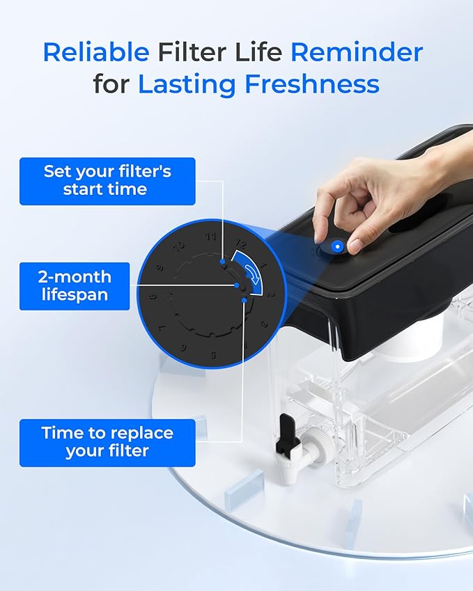 Waterdrop PF-03B Water Filter Replacement for Waterdrop WFD-02L/WFD-02W Fluoride Reduction Dispenser Filtration System, Reduce PFOA/PFOS, Last Up to 150 Gallons or 2 months, 1 Pack