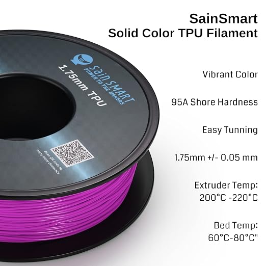 SainSmart Neon Color TPU, 1.75mm Flexible TPU 3D Printer Filament 800g, Dimensional Accuracy +/- 0.05 mm, Neon Magent