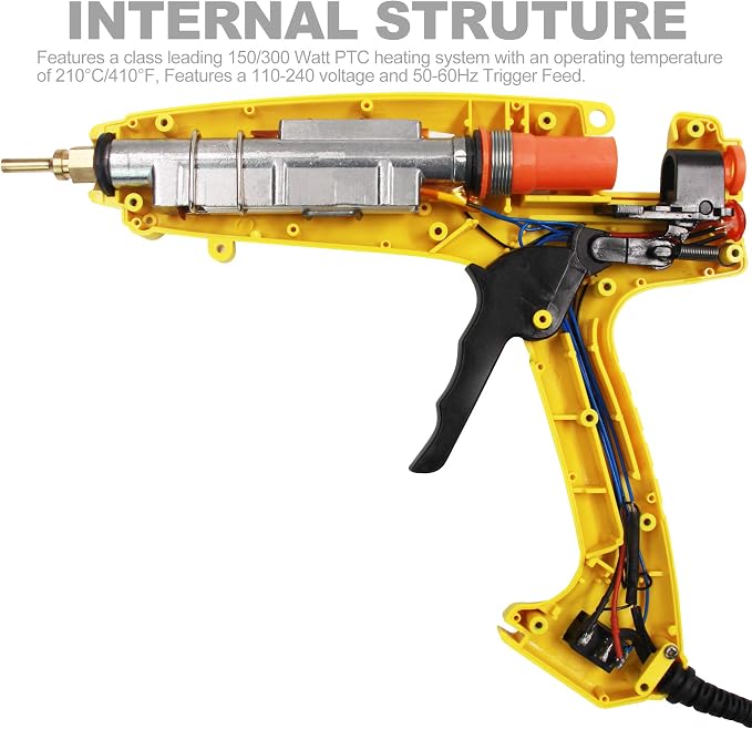 Anyyion 300W Industrialt Glue Gun – High Output Professional Adjustable Switch – Professional Grade Hot Glue Gun for Carpentry, Repairs & Remodeling