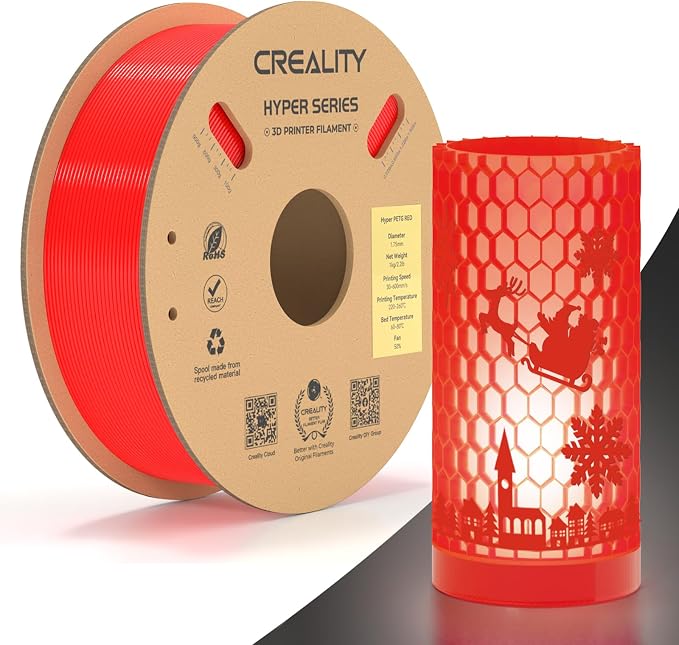 Official Creality Hyper PETG Filament 1.75mm, High Speed 600mm/s 3D Printer Filament PETG, 1kg(2.2lbs)/Spool, Dimensional Accuracy ± 0.05 mm