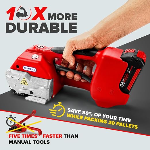 IDL Packaging Transpak H-46A Battery-Powered Premium Industrial Strapping Tool for 1/2" Polyester (PET) and Polypropylene (PP) Strapping - High-Speed Packaging Strapping Machine