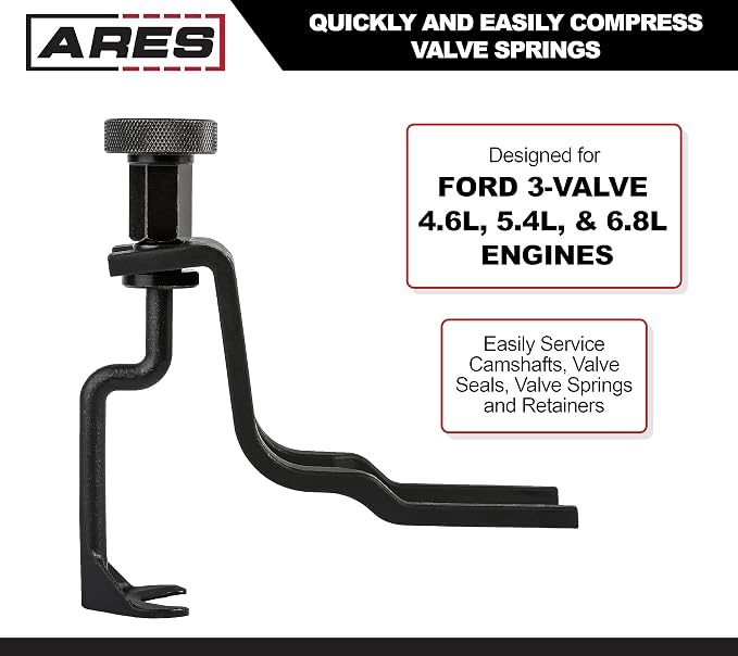 ARES 15001 - Valve Spring Compressor for Ford - Compresses Valve Springs for Ford 3-Valve 4.6-Liter, 5.4-Liter, and 6.8-Liter Engines - Service Camshafts, Valve Springs, Valve Seals, Retainers