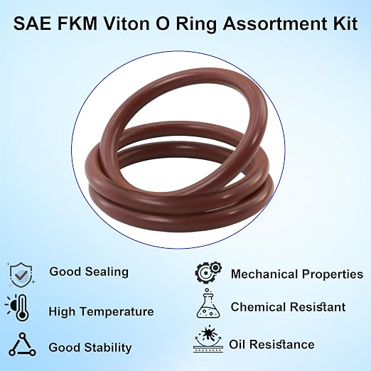 396PCS 30 Sizes SAE FKM Viton O Ring Assortment Kit, Viton O-Ring Kit, Shore 75A Durometer, Metric O Ring Kit for Cylinders, Hydraulic, Automotive, Engine and Plumbing Repair, with 4-Piece Pick Set