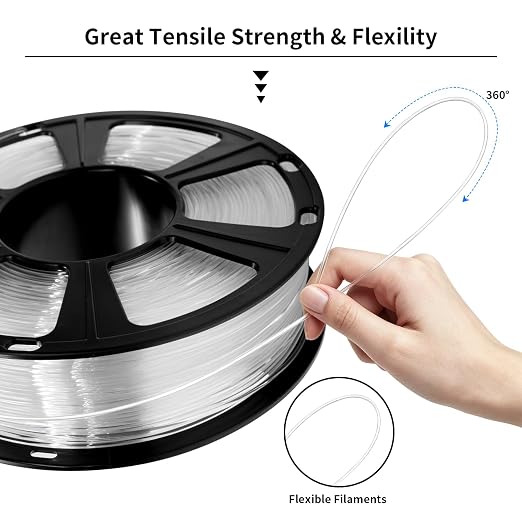 Geeetech Clear PLA Filament 1.75mm, Excellent Transparency, Neatly Wound 3D Printer Filament 1kg(2.2lbs), Transparent PLA Fit Most FDM 3D Printers