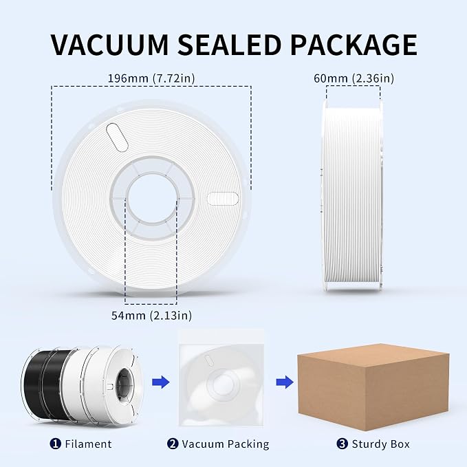 RAMBERY White Black PLA + 3D Printer Filament Bundle 4KG | Toughness Upgraded 1.75MM, PLA Filament Fit Most FDM Printers，Black x 2KG & White x 2KG