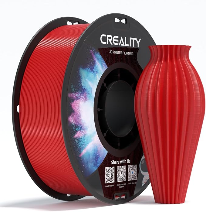 Creality PETG Filament 1.75mm, 3D Printer Filament, Excellent Toughness High Precision, Odorless Non-Toxic Moistureproof, 1kg(2.2lbs) Glossy, 1.75mm Filament for 3D Printer (Red)
