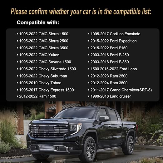 24PCS M14 x 1.5 Black Closed End Wheel Nuts, with 1 Spline Tuner, Compatible with Silverado Suburban Tahoe 99-19, Sierra 99-22, F-150 Expedition 15-17, F-250 F-350 03-16, Ram 1500 2500 12-22