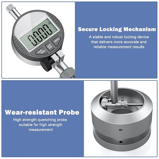 HDLNKAK Digital Dial Indicator Bore Gauges (2"-6"/0.0005"), Engine Cylinder Measurement with Carbide anvils, with LCD Digital Dial Indicator - Grey