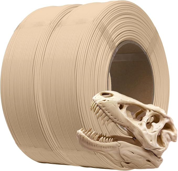 eSUN PLA+ Refilament 1.75mm, 3D Printer Refill PLA Plus, 1KG per Roll, 2 Rolls Spoolless 3D Printing Filament for 3D Printers,Bone White
