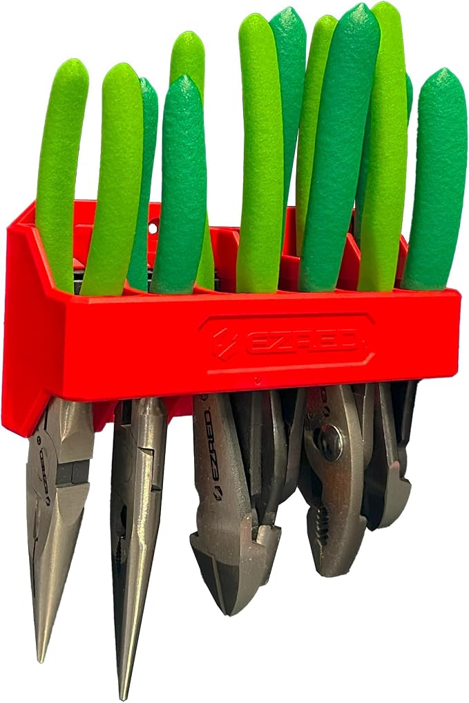 EZRED EZPH6 Magnetic Plier Holder Red, Holds 6 Pliers