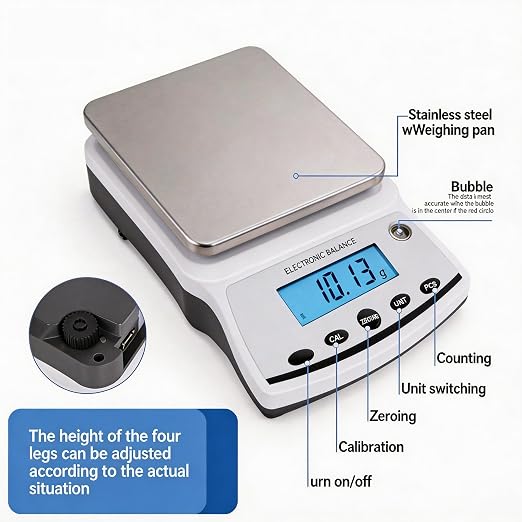 Lab Analytical Balance Scale 5000g x 0.01g High Precision Laboratory Analytical Scale – Lab Jewelry Scientific Use