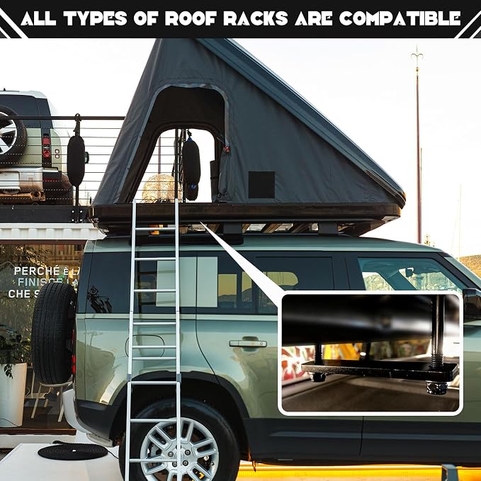 Zonon 28 Pcs Rooftop Tent Mounting Hardware Set Including 4 5.3" x 1" Flat Mending Plates 8 Screws 8 Nuts and 8 Aluminum Blocks(Black)