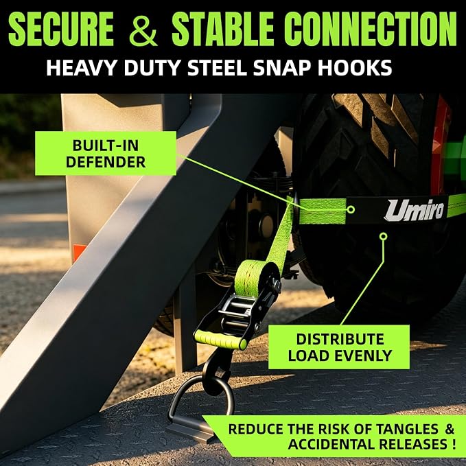UMIRO 4 Pack Car Tie Down Straps for Trailers - 2" x 12' 12,000 LBS Break Strength - Securing Cargo for Flatbed Trailer, Truck, ATV, Hauling