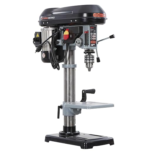 SHOPMAX 10 inch 9 adjustable speeds 5 Amp Benchtop Drill Press