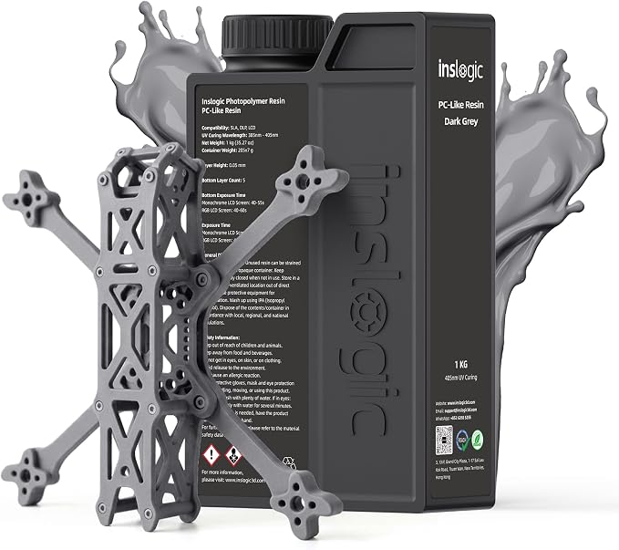 Inslogic PC Like 3D Printer Resin ，1KG Dark Gray