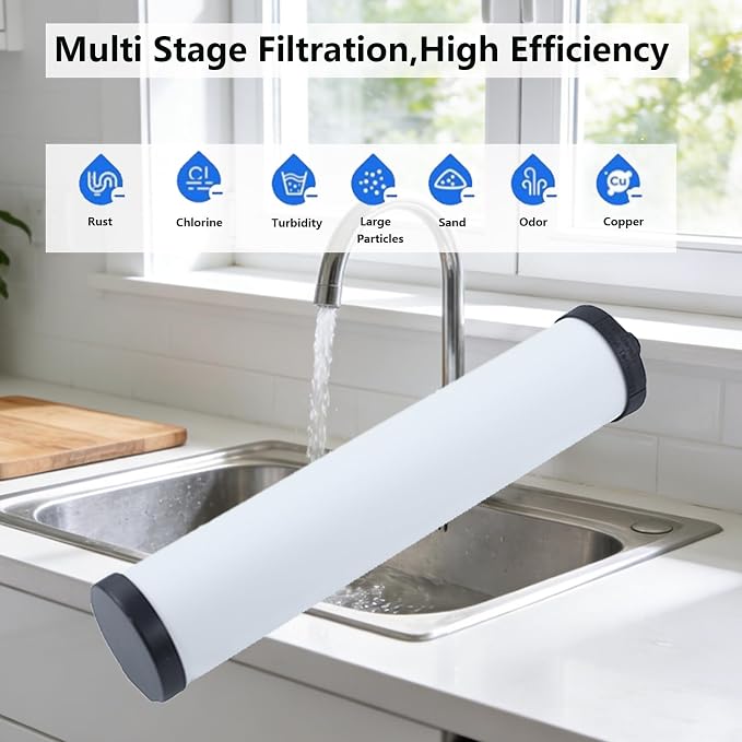 FRX02 Ceramic Water Filter Candle Compatible with W9223021 Franke 02 FRX-02 FRX02 FR9455 FRX-01 and SC-25-FR, Franke Triflow,Filterflow systems(2 Pack)
