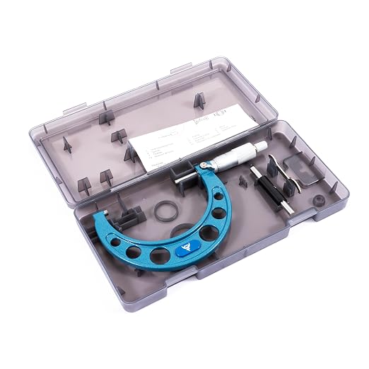 PEC Tools 3-4" Outside Micrometer | Industrial-Grade Precision, Hardened Steel, High-Accuracy with Ratchet Stop, Carbide-Tipped Measuring Faces