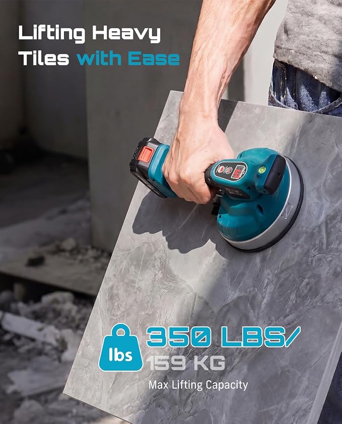 SEESII Tile Vibration Tool 160mm: Vibration Leveling Machine 10-Hours Long Lasting, Tile Vibrator With 12 Speeds For Laying Floor Wall Larger Tiles(6"X6" - 60"X60"), Tile Installers DIYer (KP-160B)