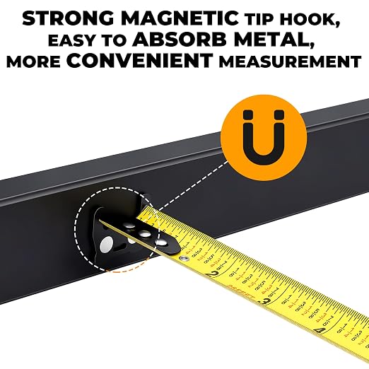 MulWark Wide Tape Measure 25 ft, Double Secure Blade Lock Tape Measure Retractable with Stop Button, Both-Side Metal Blade, Magnetic Hook for Construction, Carpenter, Architect, Woodworking