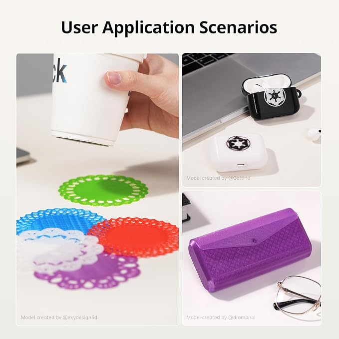 ANYCUBIC TPU Filament 1.75mm, 95A Soft Flexible 3D Printer Filament, Dimensional Accuracy +/- 0.03mm, Print with Most FDM 3D Printers, Milky White