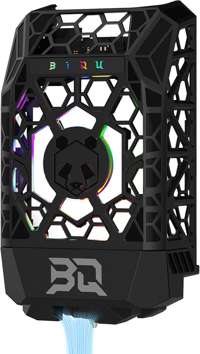 BIQU Panda Jet Pack V2 Black for Bambu-Lab P1S P1P X1C X1E 3D Printers, Cooling Fan Duct, H2D Style Lighting Printer Status Indicator, Web Control, Compatible with Stock Extruder and Panda Revo
