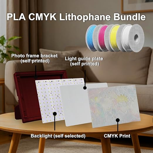 5PCS Lithophane LED Backlight Board Kit KC009 KC010 for Bambu Lab H2C/X1/P2S/A1 LED Light Board Backlights Makerworld Model Parts USB 3D Print Accessory Photo Model DIY Light Box