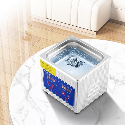 VEVOR Ultrasonic Cleaner 1.3L Professional Ultrasonic Cleaner with Digital Timer 40kHz Excellent Ultrasonic Cleaning Machine 110V for Jewelry Watch Ring Coin Diamond Eyeglasses Small Parts Cleaning