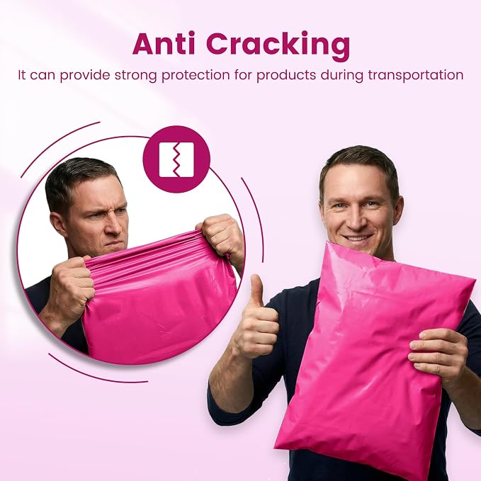 Metronic Pink Poly Mailers 14x19 400 Pack, Heavy Duty Shipping Bags Bulk Self Seal Waterproof Tear Resistant Large Mailing Envelopes, Packaging bags for Small Business, Boutique, Clothing