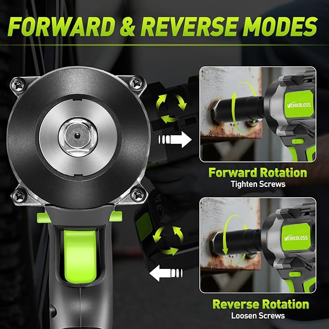 1/2 Brushless Cordless Impact Wrench Kit, Max 850Nm (630ft-Lbs) Lightweight Electric Impact Gun with Variable Speed, 1 Pack 20V 4Ah Battery, 4 Sockets for Home & DIY Project