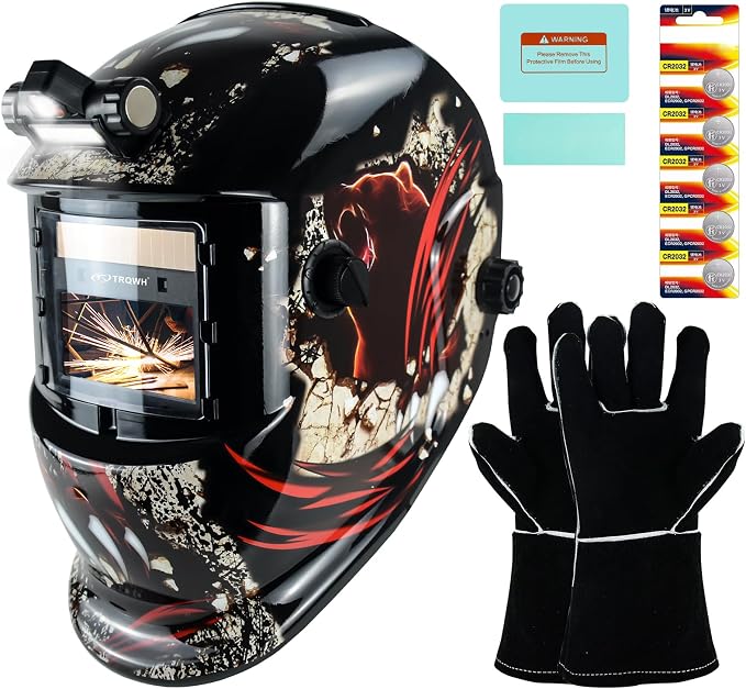 TRQWH Portable Welder Machine 110V ARC Handheld Welder & Auto Darkening Welding Helmet