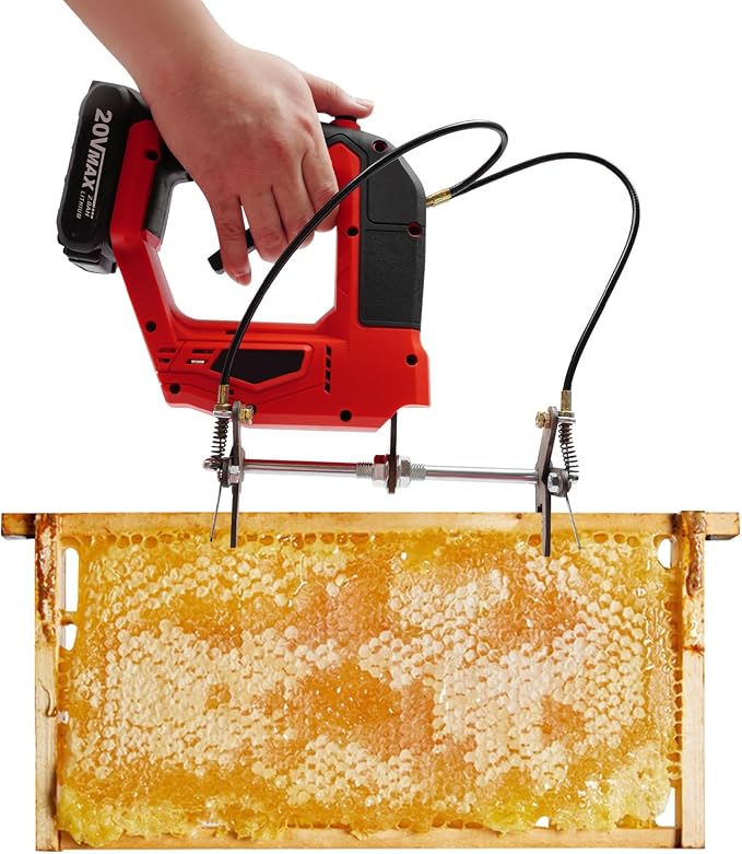 Electric Bee Remover, 4-Speed Adjustable Electric Beehive Frame Shaker, Stainless Steel Bee Shaking Machine, Handheld Cordless Bee Honey Extractor w/Storage Case