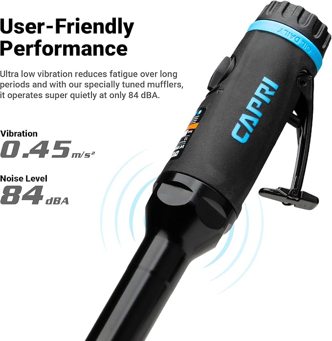 Capri Tools 1/4 in. 1 HP Air Straight Die Grinder, 12 in. Extra Long Neck