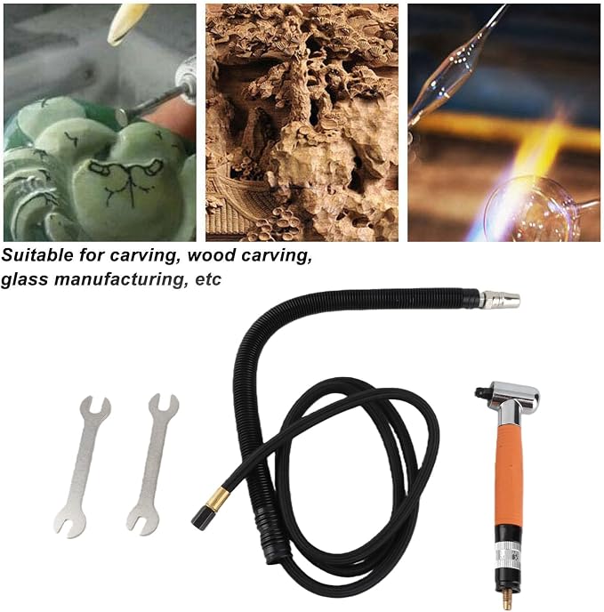 Air Pencil Die Grinder, Right Angle Pneumatic Die Grinder 50000 RPM, 90-Degree Angled High-Speed Grinding Tool for Metal, Wood, and Plastic