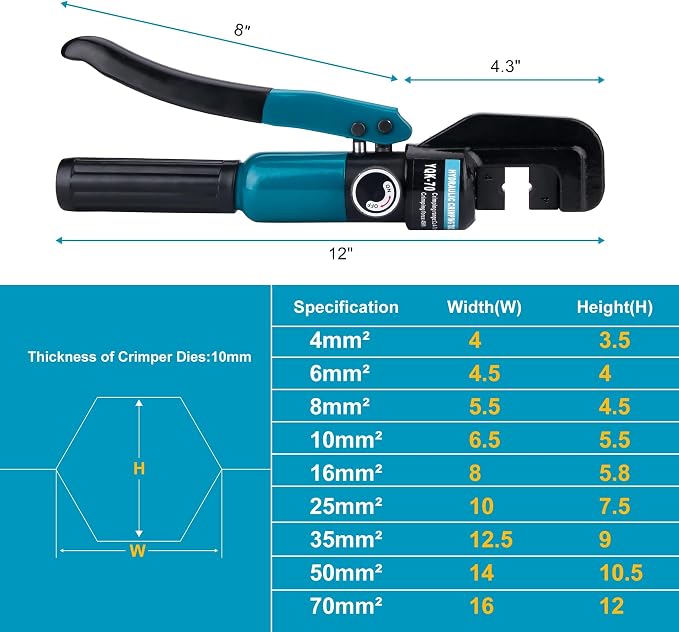 Steel DN Mate Upgrade Hydraulic Crimping Tool/Hydraulic Crimper with 9 Dies for Stainless Steel Cable Railing System 1/8", 5/32" to 3/16", Cable Railing Hardware Hydraulic Crimping Tool DC03